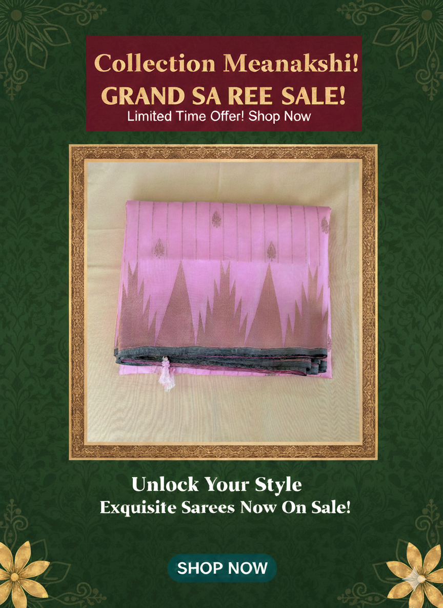 Meenakshi Sarees Authentics of Gadwal Fabric:Pure Silk By Silk Gadwal Handloom
Pure zari
Temple border Handmade tassels
Stitched blouse 38 to 42 bust