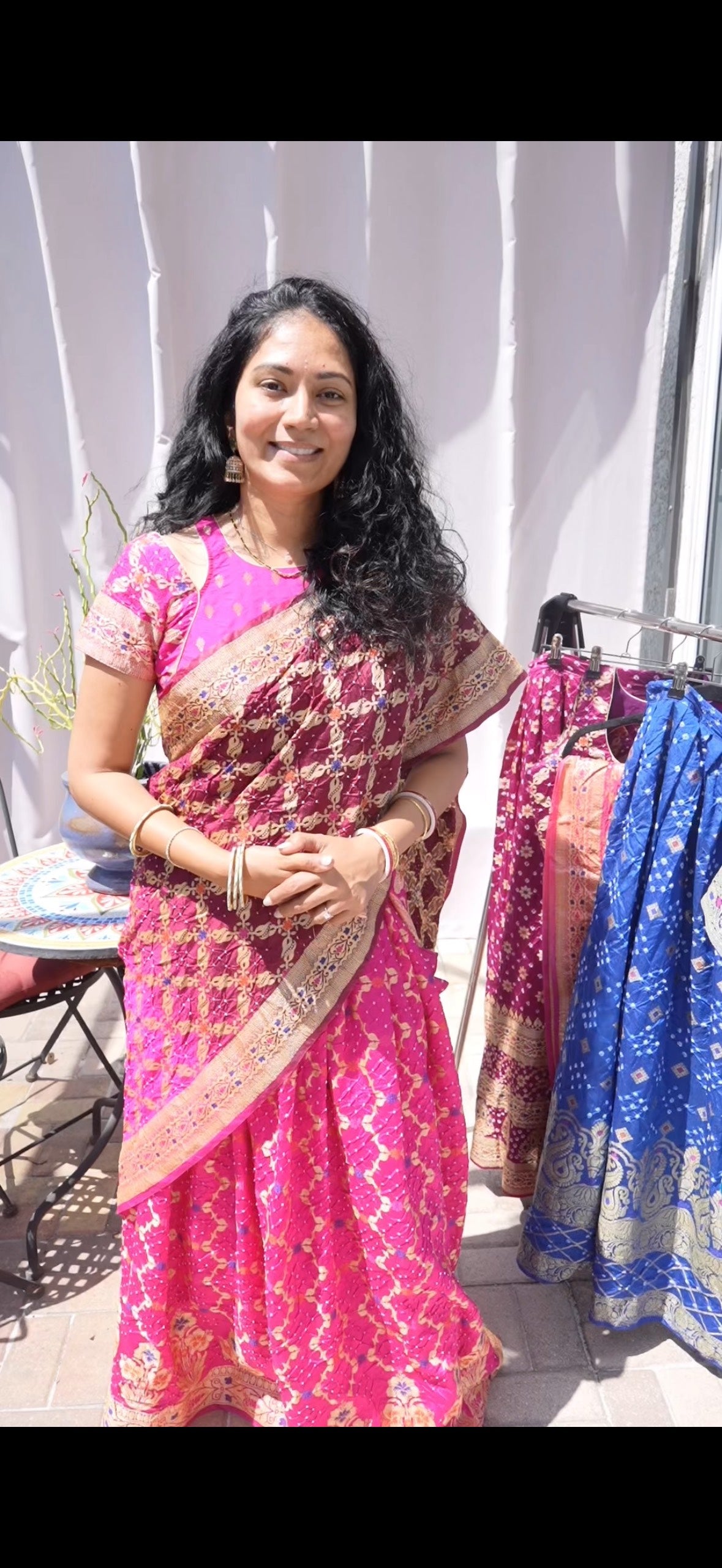Rani Pink Royal Bandhani Dupian Silk Lehenga with duppatta Choli