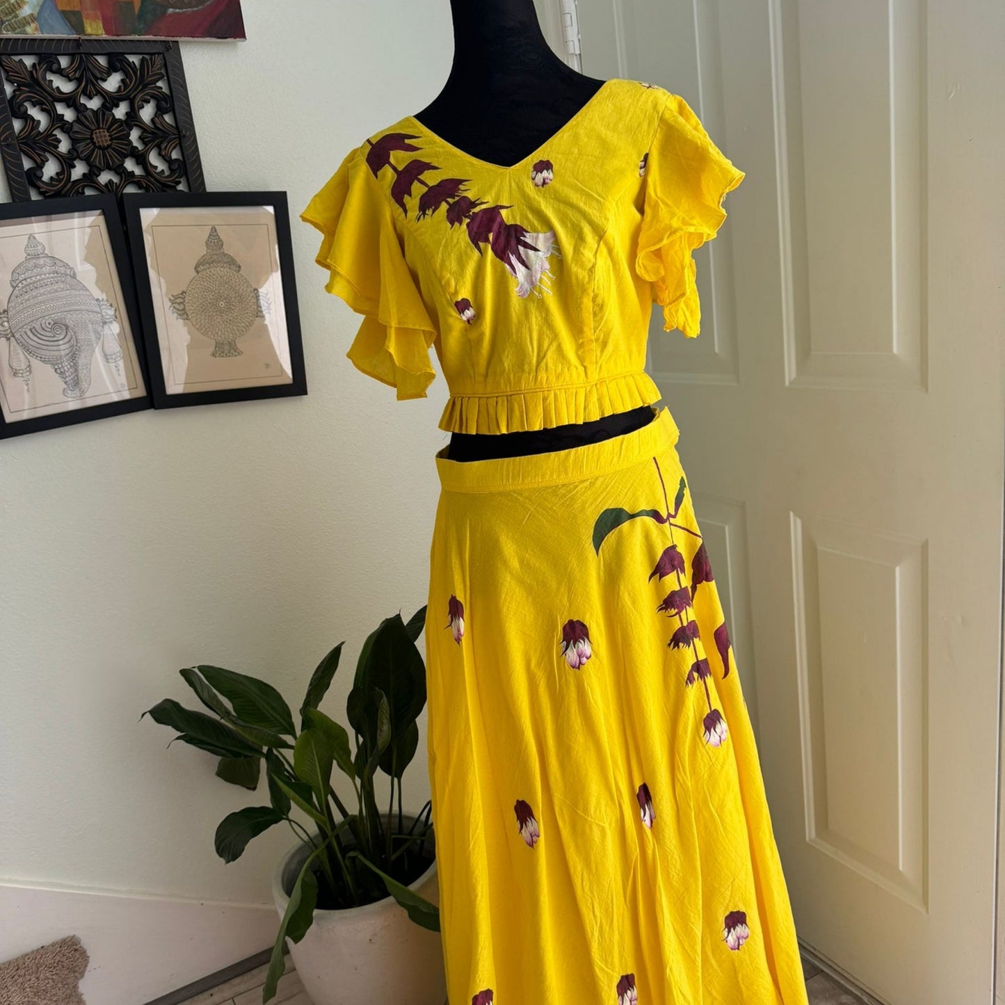 "LavNi" The Himalayan HoneySuckle Ruffled SKIRT AND TOP Dress Lavie by LDM