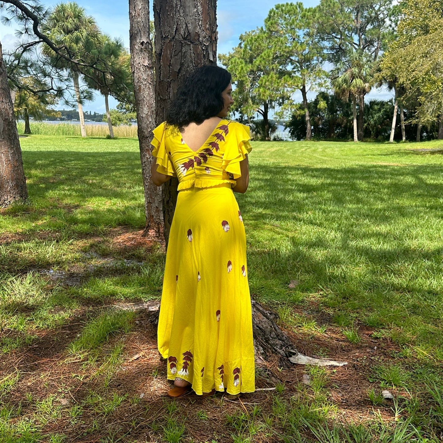 "LavNi" The Himalayan HoneySuckle Ruffled SKIRT AND TOP Dress Lavie by LDM