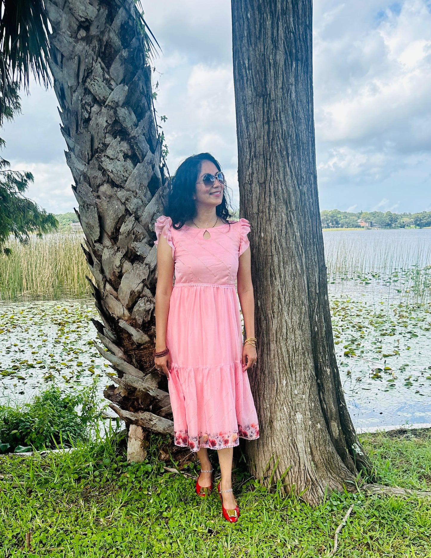 “ Maguva” Let Your Style whisper In Peach Dress Lavie by LDM