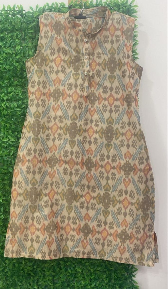 “Handloom” PanPatola Beige Ikat Dress