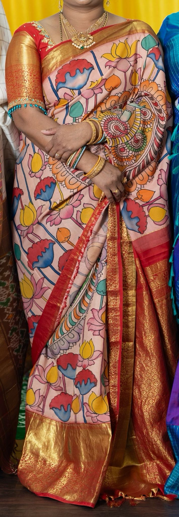 Kanjivaram Silk With Srikalahasthi Kalamkari Art Dress Lavie by LDM 