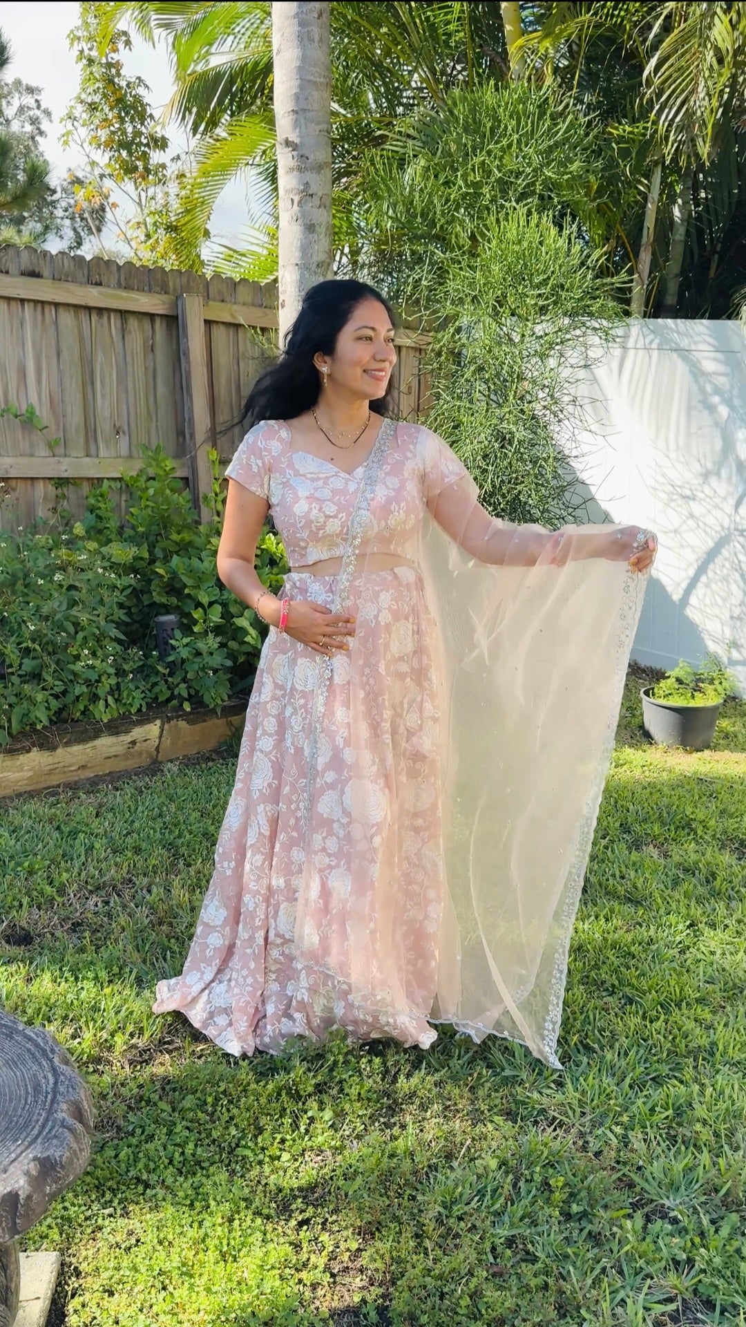 Mul Chanderi thread embroidery lehenga set